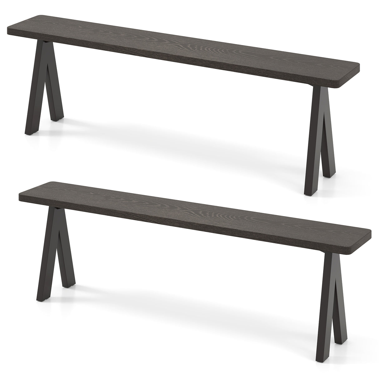 3-Person Outdoor Bench Set of 2 with 800 LBS Bearing Capacity