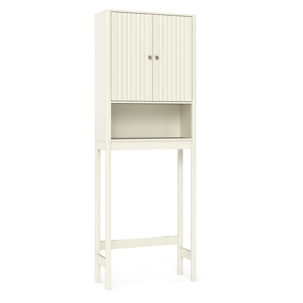 3-Piece Bathroom Cabinet Set with Fluted Doors Over Toilet Corner & Wall Cabinet