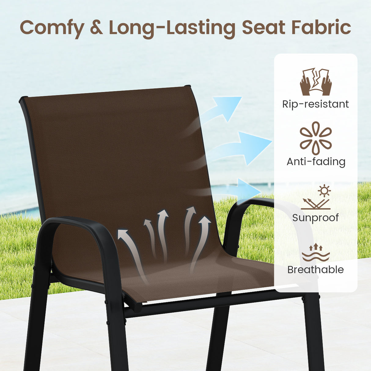3 Piece Outdoor Bar Set with Footrest and 2-Tier Shelf