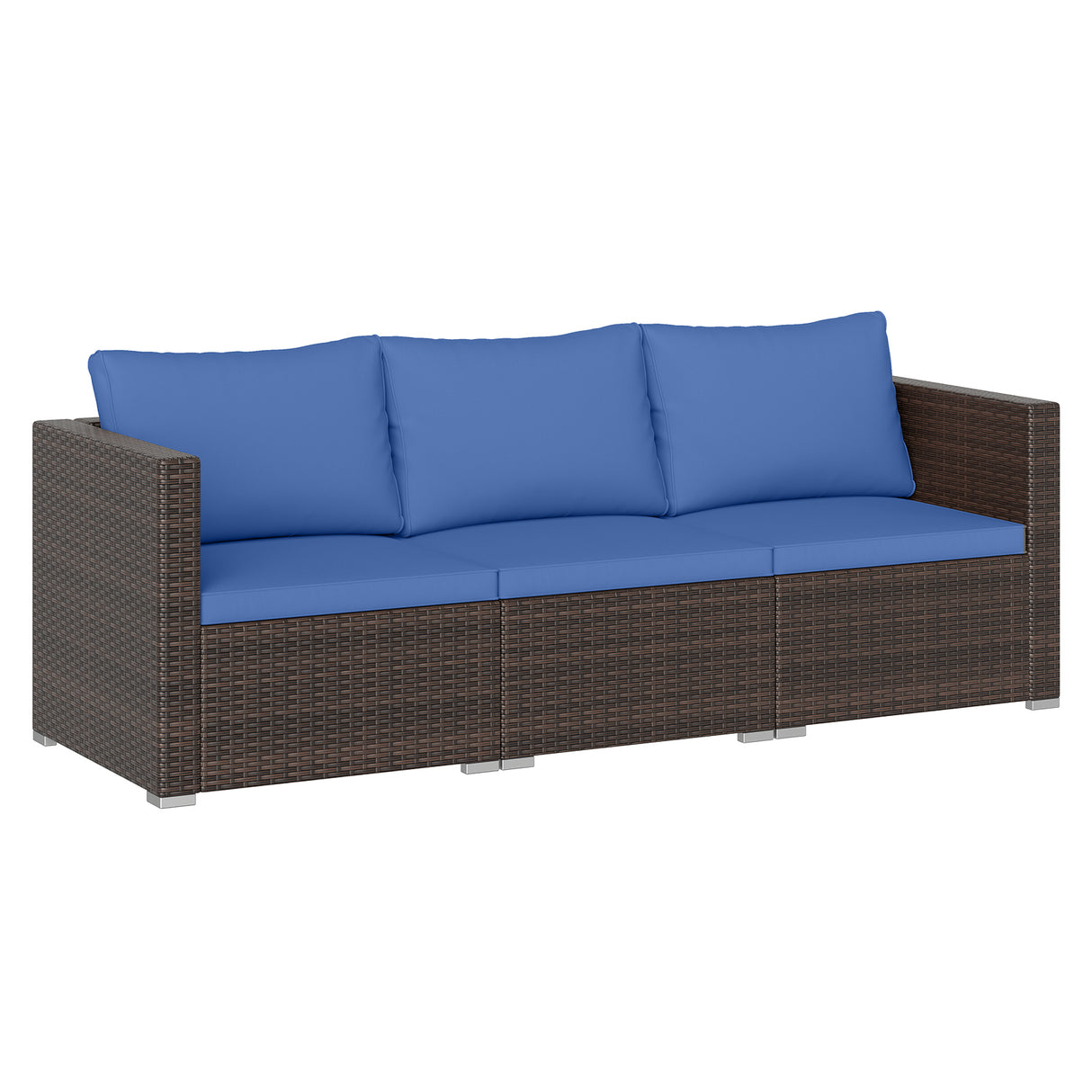 3 Pieces Patio Sectional Sofa Set with Soft Cushions