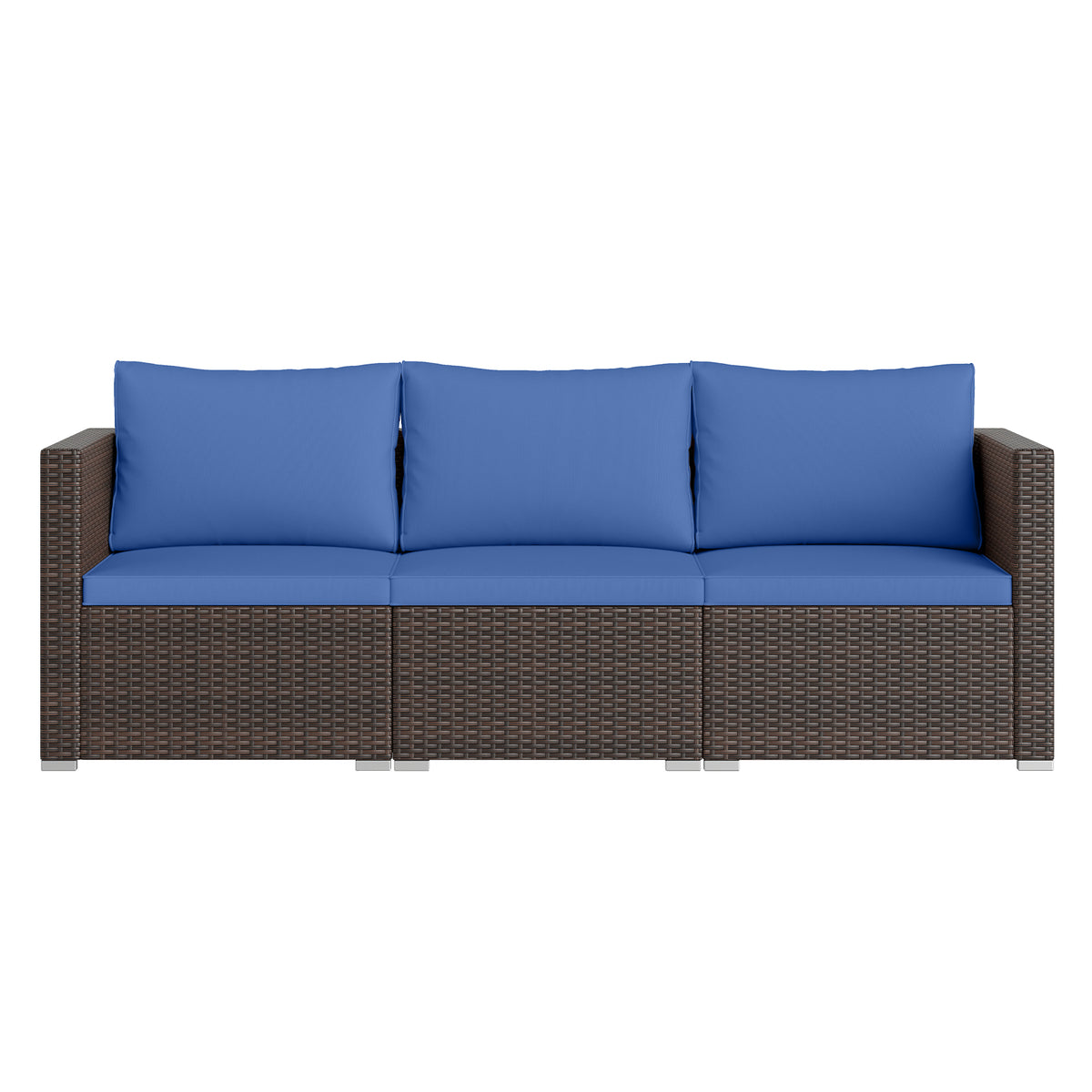 3 Pieces Patio/Outdoor Sectional Sofa Set with Soft Cushions