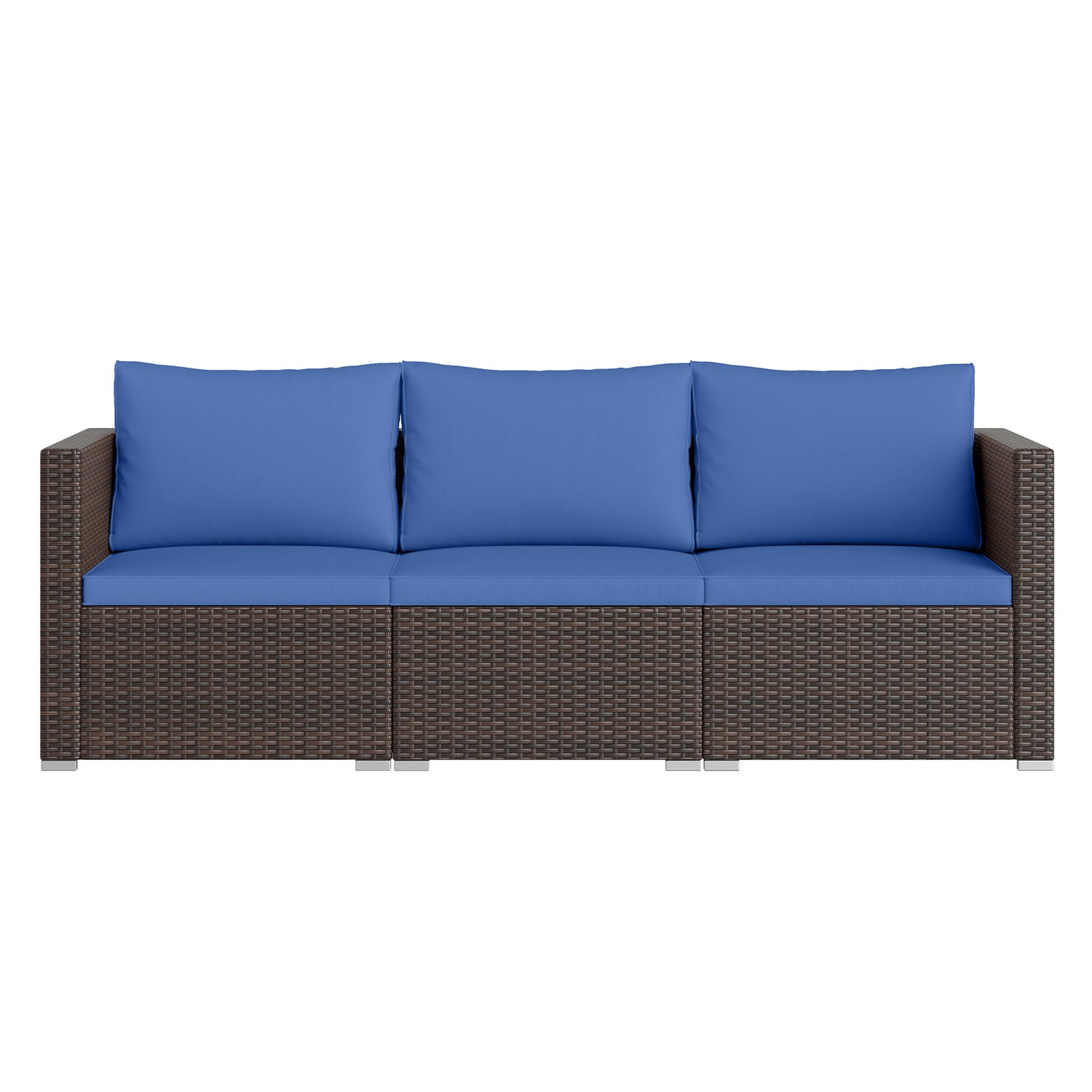 3 Pieces Patio Sectional Sofa Set with Soft Cushions
