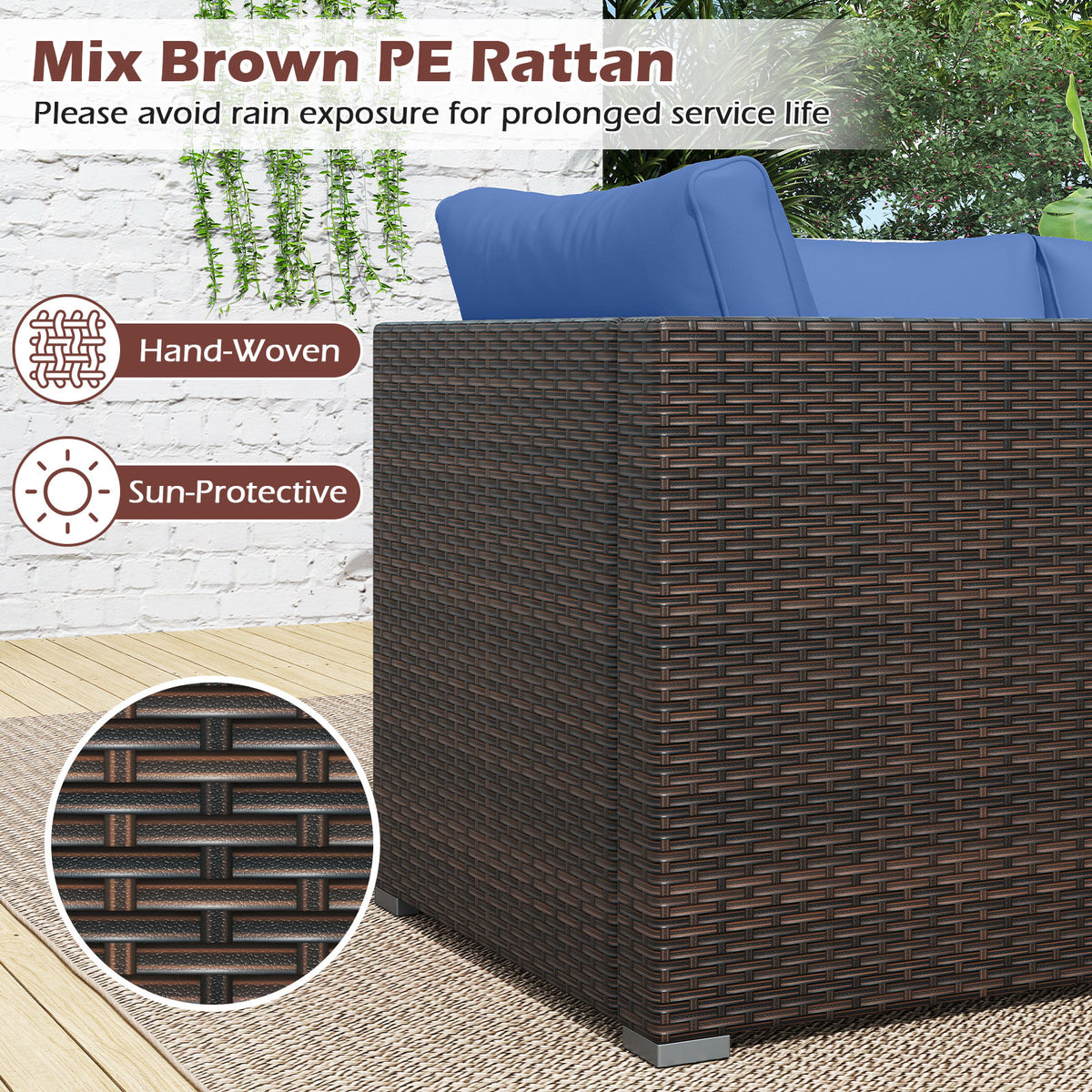 3 Pieces Patio/Outdoor Sectional Sofa Set with Soft Cushions