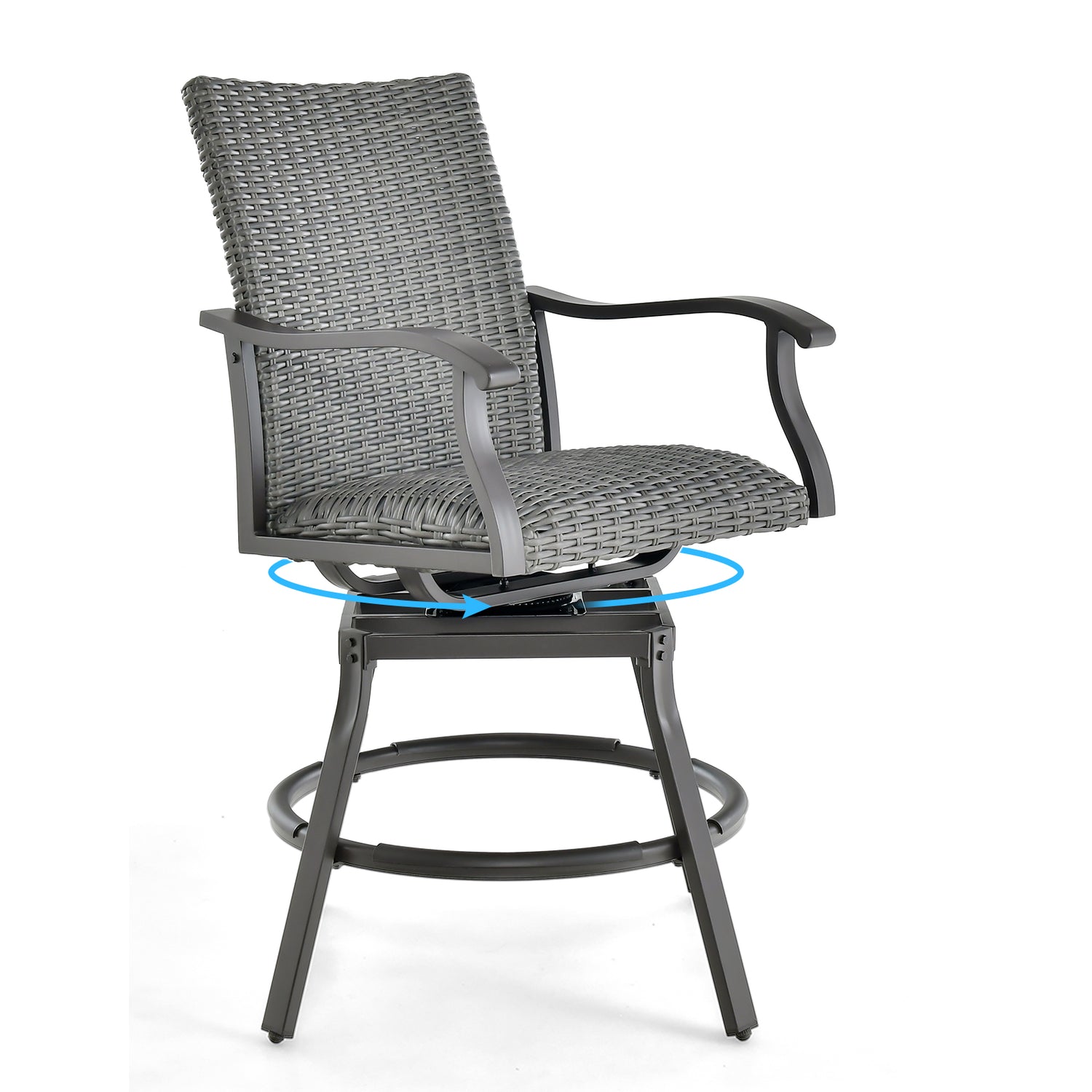 3 Pieces Swivel Bar Set with 4D Air Fiber Cushion