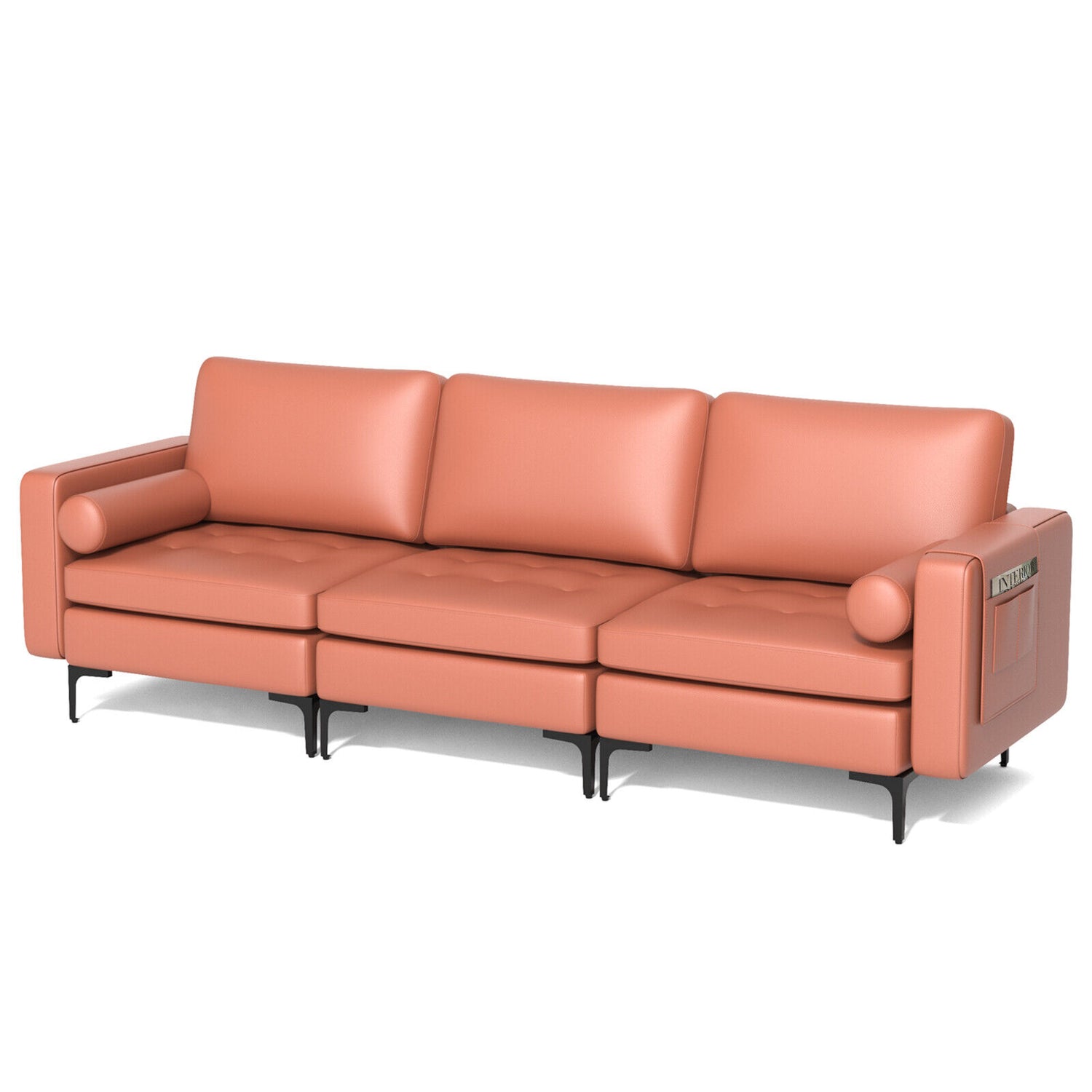 3-Seat Sofa Sectional with Side Storage Pocket and Metal Leg-3