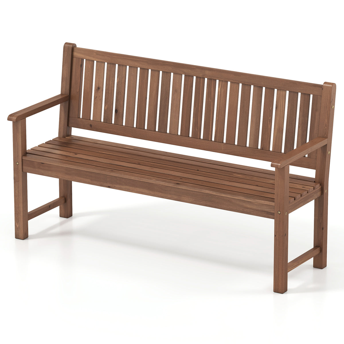 3-Seater Outdoor Wooden Bench 59 inch Large Garden Bench with Backrest
