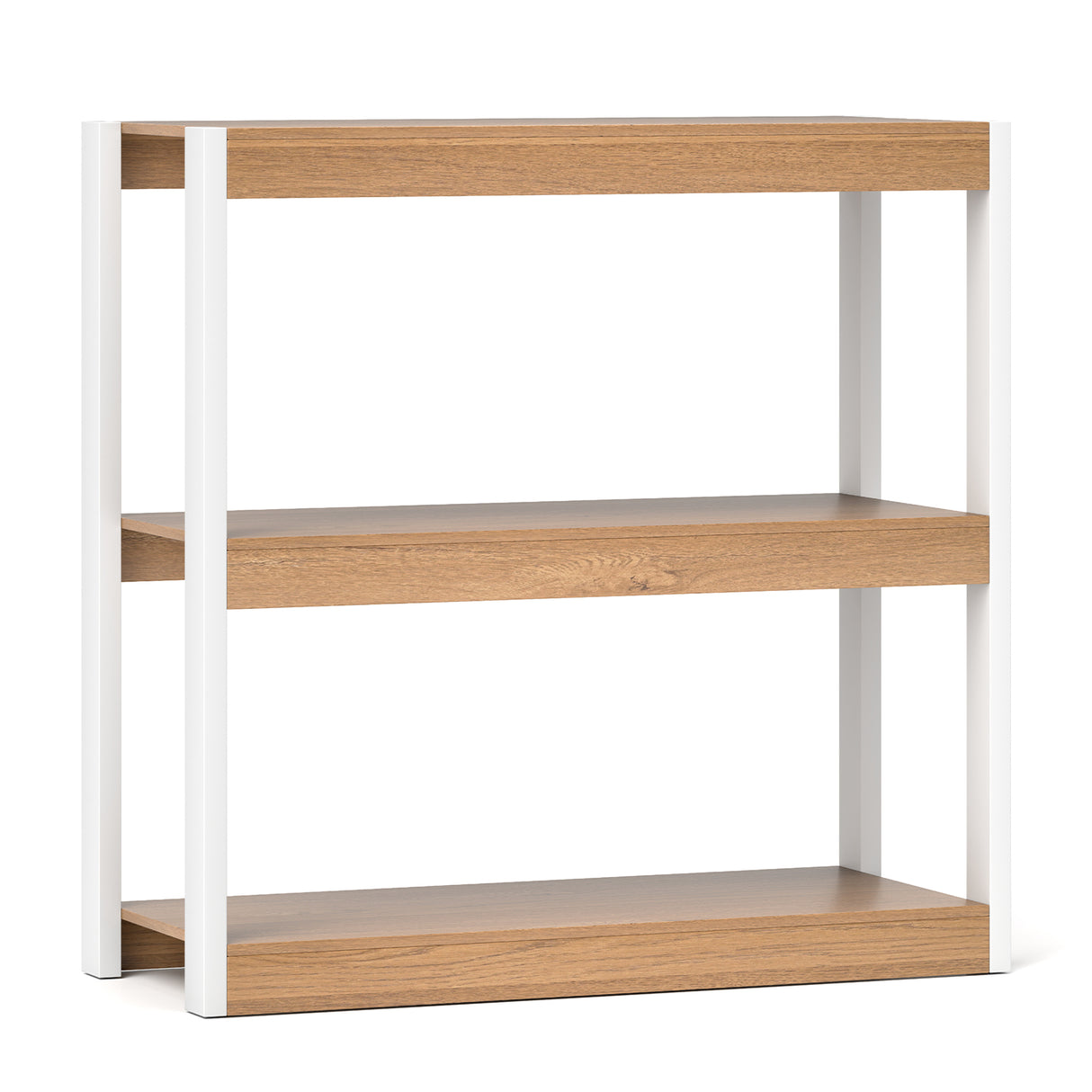 3 Tier Bookshelf Wooden Bookcase with Dual Anti-Tipping Kits