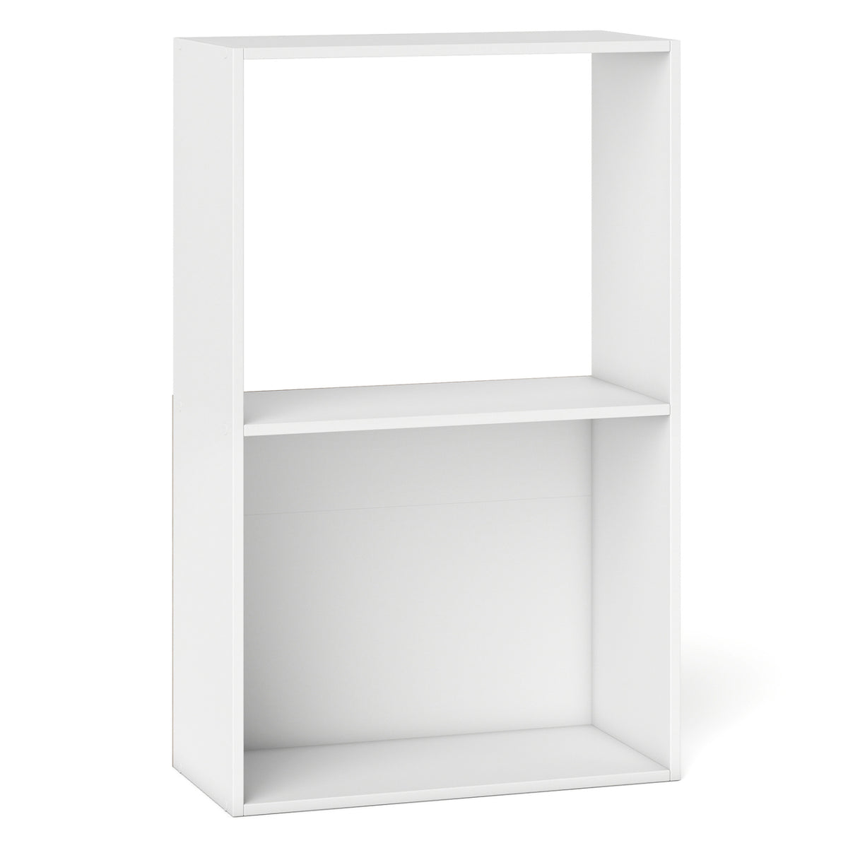 3-Tier Bookshelf with Open Storage Compartment and Freestanding Display Shelf
