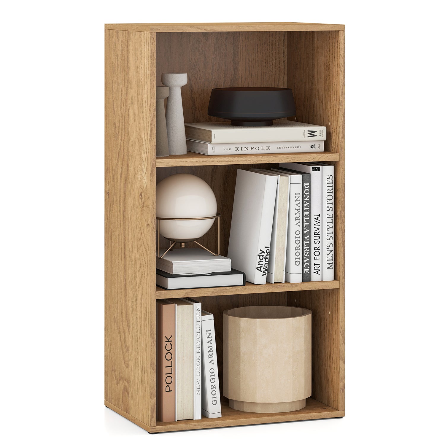 3 Open Shelf Bookcase Modern Storage Display Cabinet