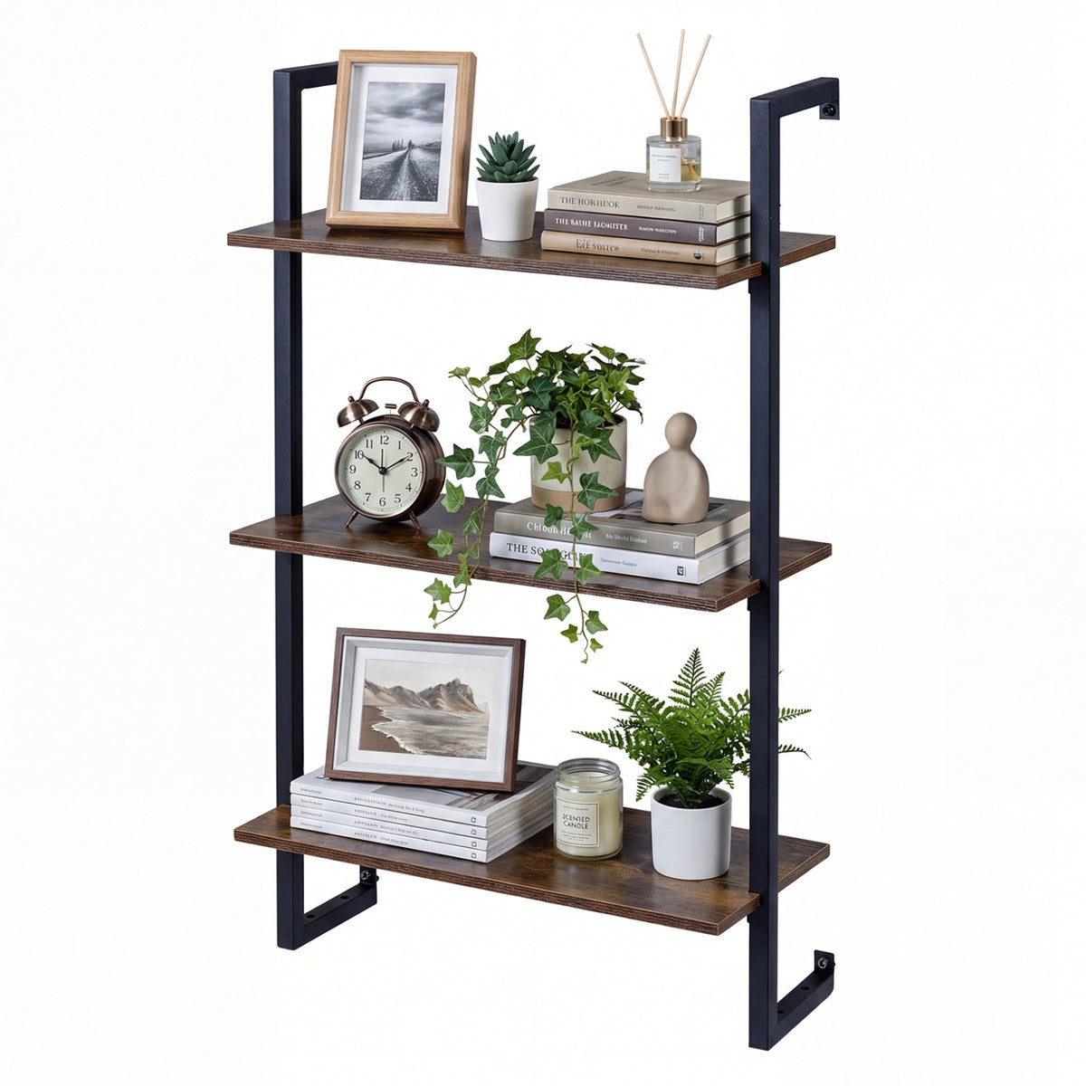 3-Tier Floating Modern Kitchen Shelf for Living Room Home Office and Bathroom
