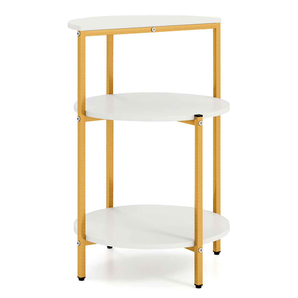 3-Tier Round End Table for Small Space and Bedroom Room-Set of 1/2