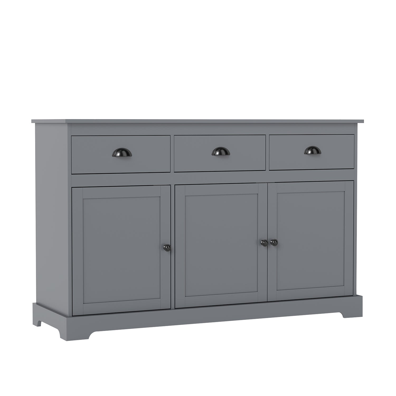 3 Drawers Sideboard Buffet Storage with Adjustable Shelves