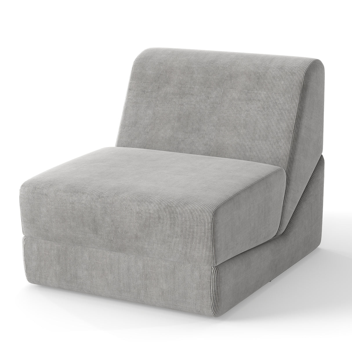 3-in-1 Folding Sofa Bed with Washable Zippered Cover-Gray