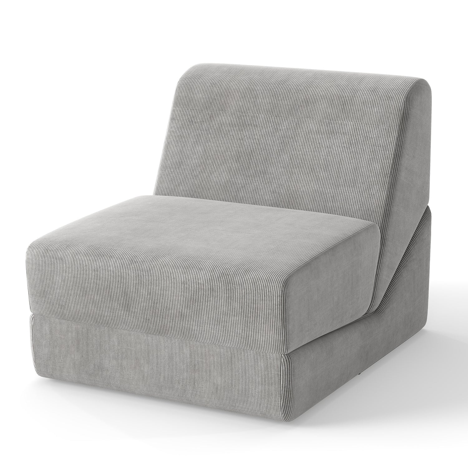 3-in-1 Folding Sofa Bed with Washable Zippered Cover-Gray
