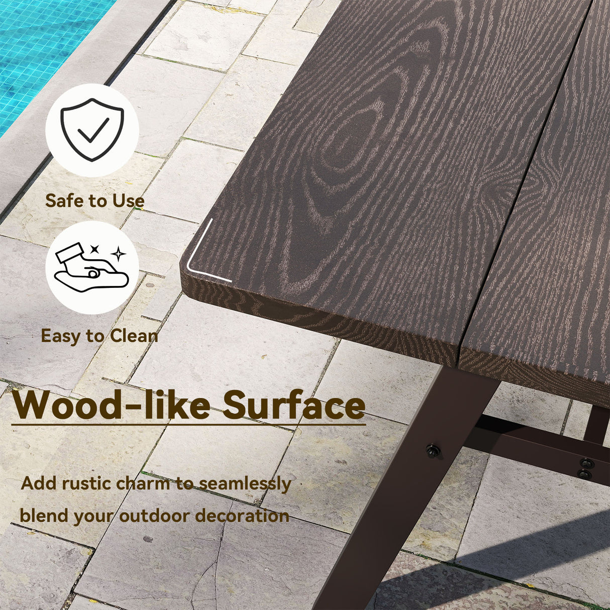 3 Pieces Outdoor Picnic Table and Benches Set for 6 People
