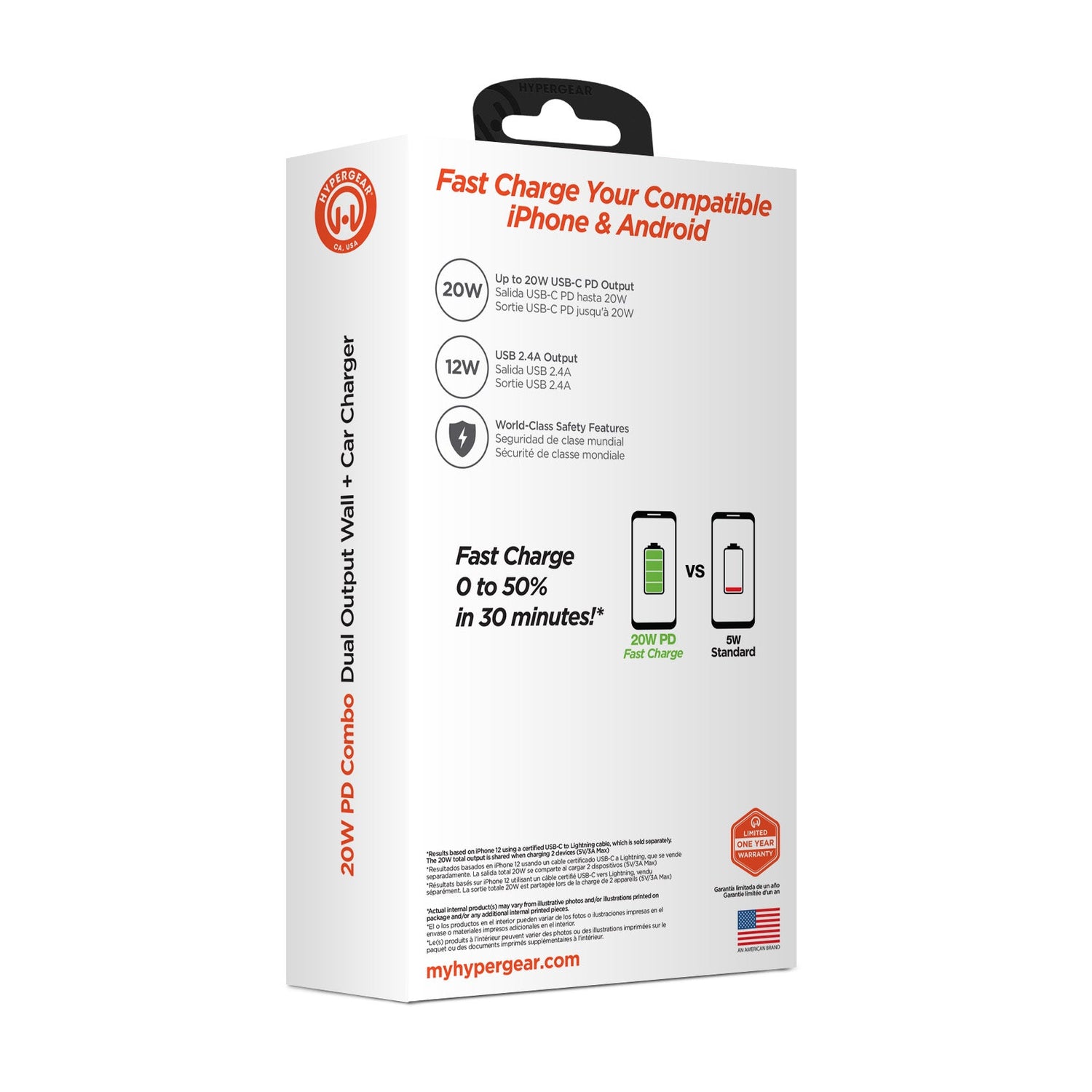 Hypergear Wall & Car Charger Bundle 20W USB-C PD & 12W USB