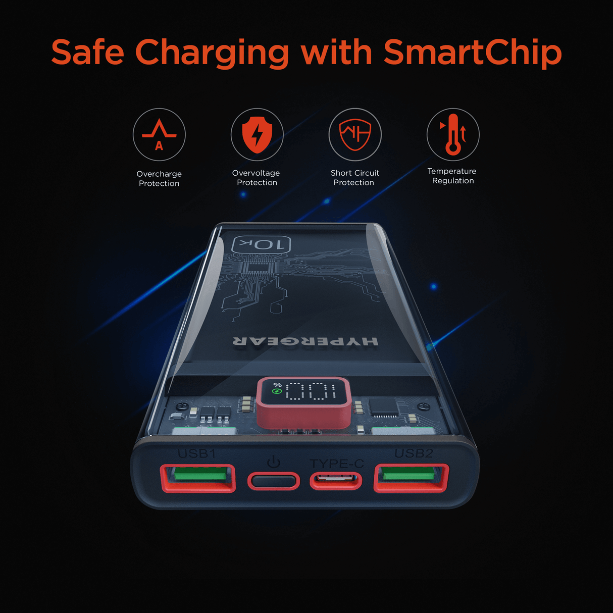 HyperGear ClearCharge 10000mAh Transparent PD Power Bank