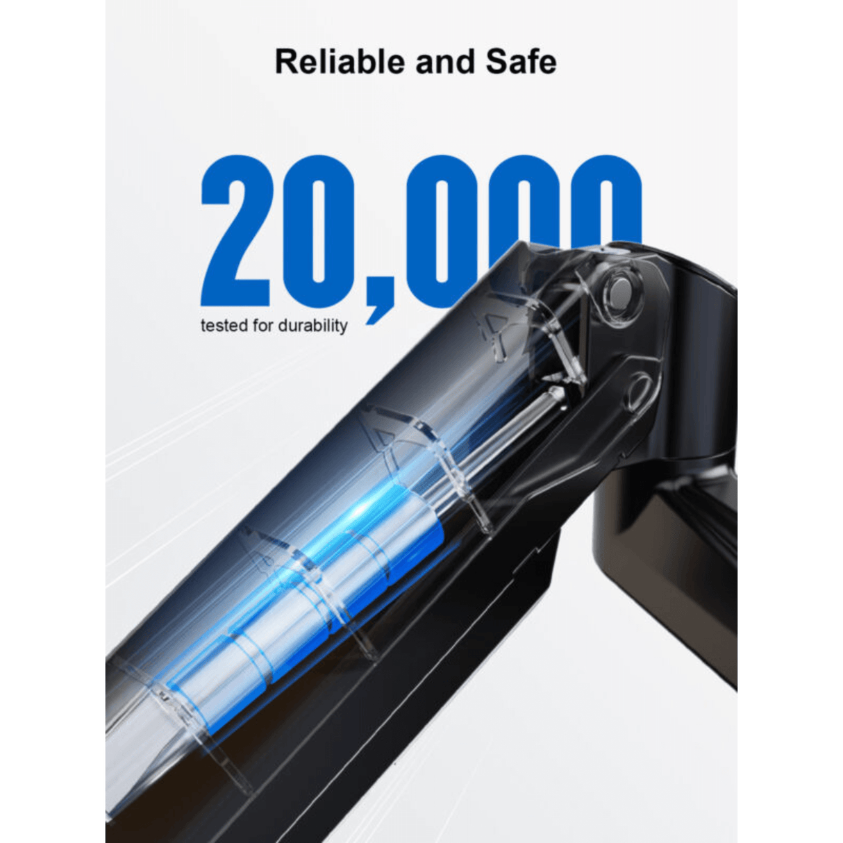 ErgoAV Gas Spring Desk Mount for Single Monitors 13" to 34" and up to 17lbs