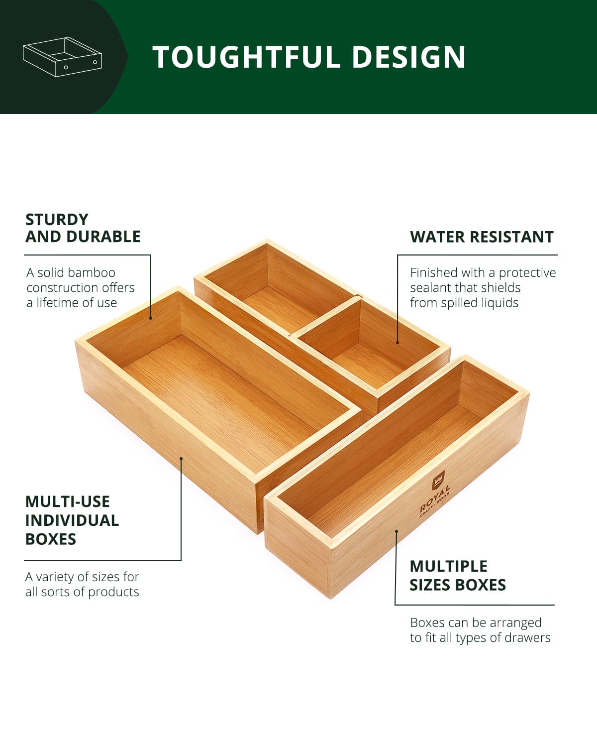 Storage Box Set of 3, Natural