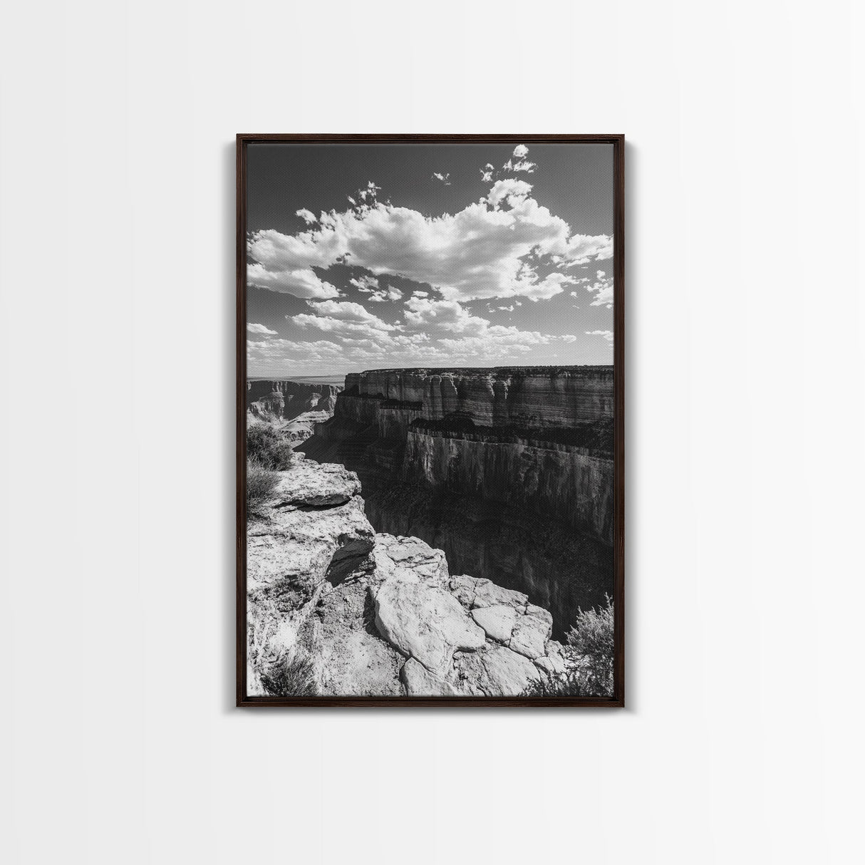 Grand Canyon, Desert, Clouds, Depth - Epic canyon view, Canvas Print, adventurous living room centerpiece, nature-inspired wall art