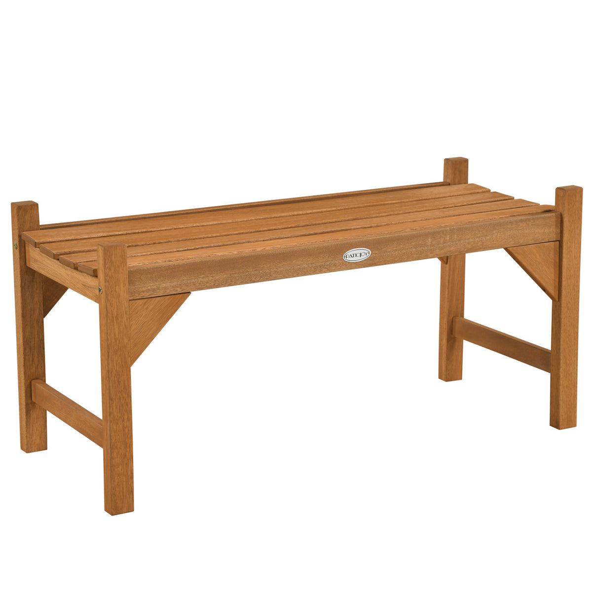 Outdoor Bench with Slatted Contoured Seat for Deck Entryway-Set of 2