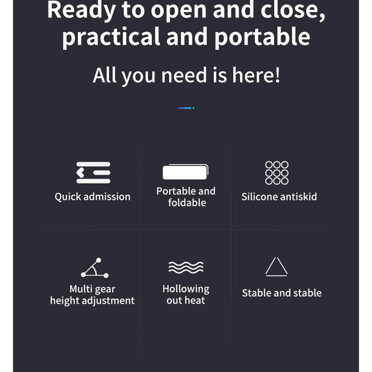 Adjustable Non-slip Laptop Stand for 11-17 Inch Tablets