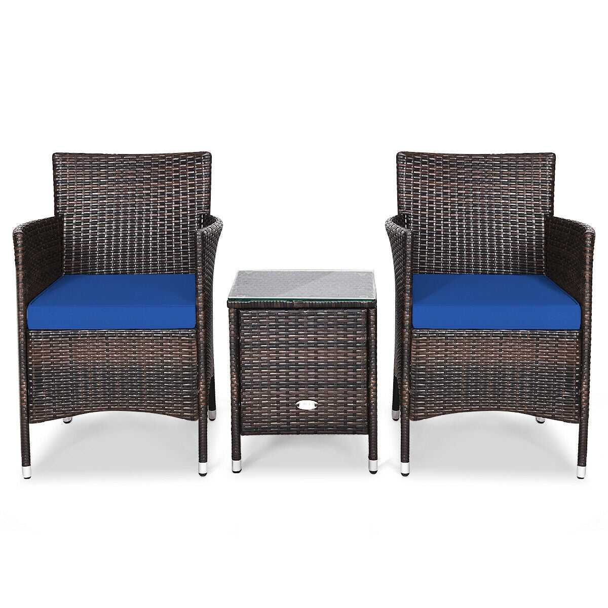 3 Pcs Outdoor Rattan Wicker Furniture Set