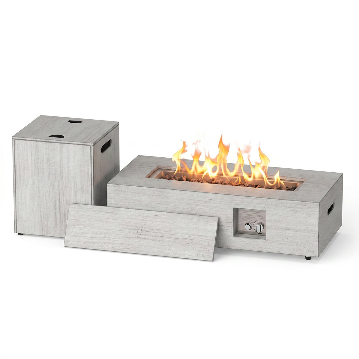 50 000 BTU Outdoor Rectangular Fire Table with Tank Holder
