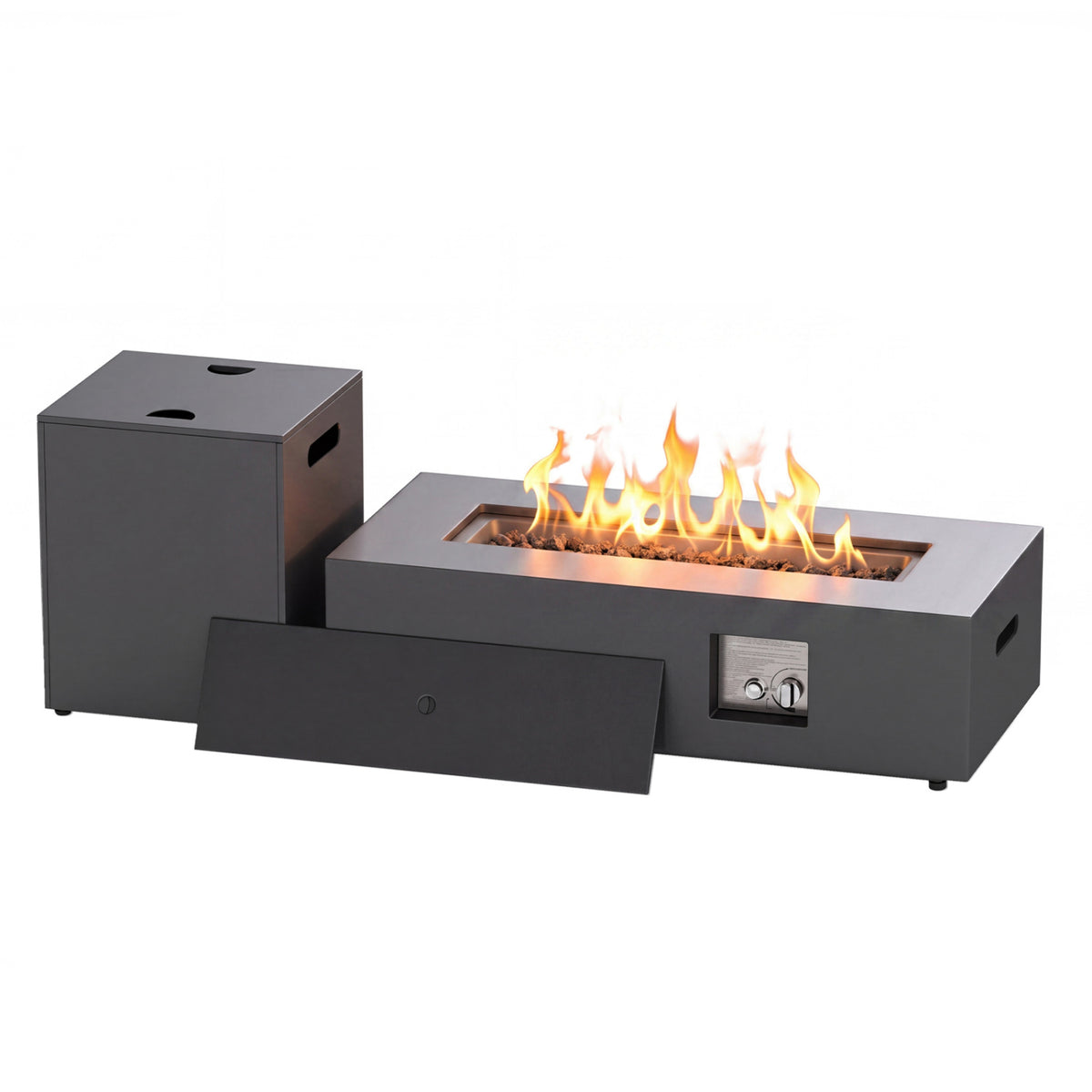 50 000 BTU Outdoor Rectangular Fire Table with Tank Holder