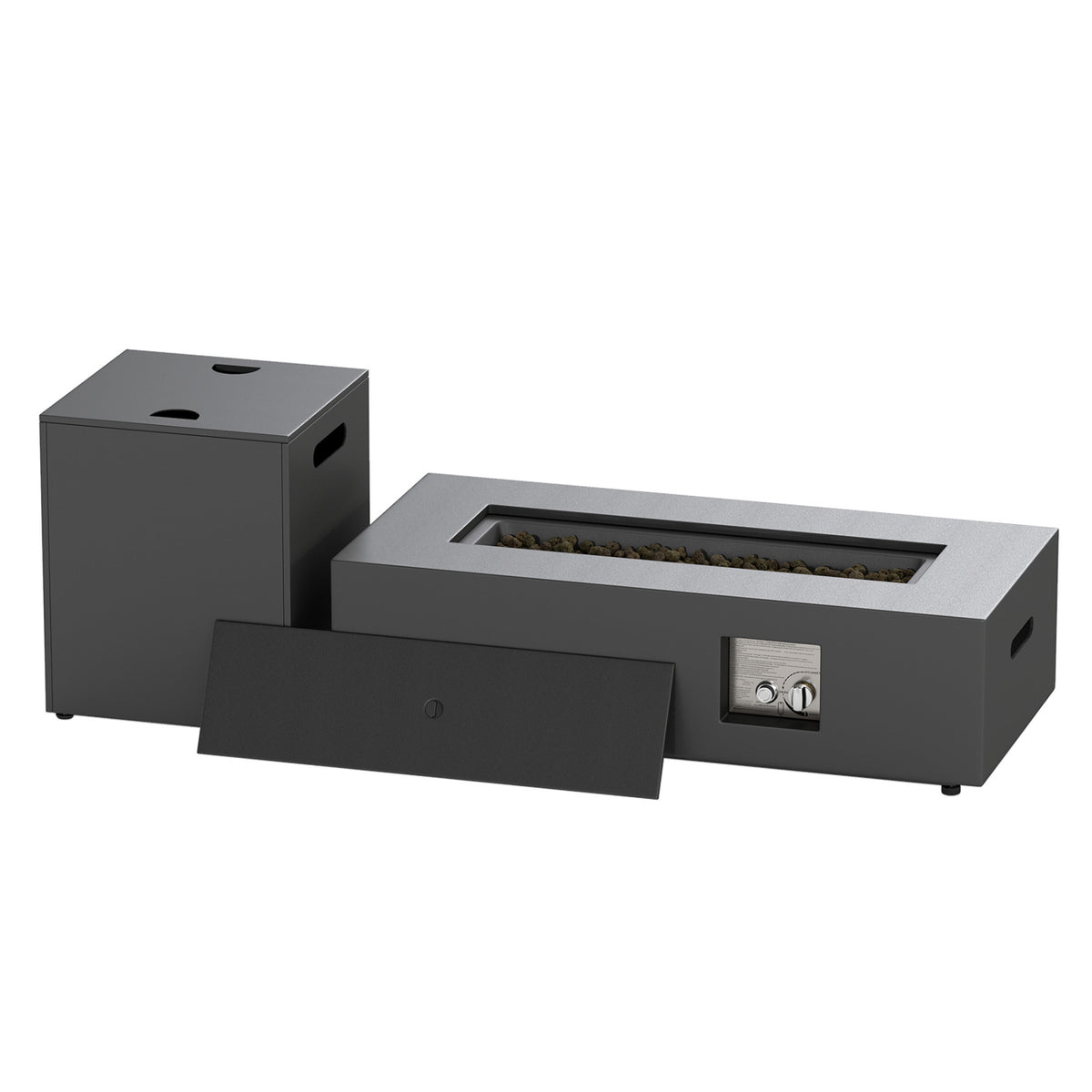 50 000 BTU Outdoor Rectangular Fire Table with Tank Holder
