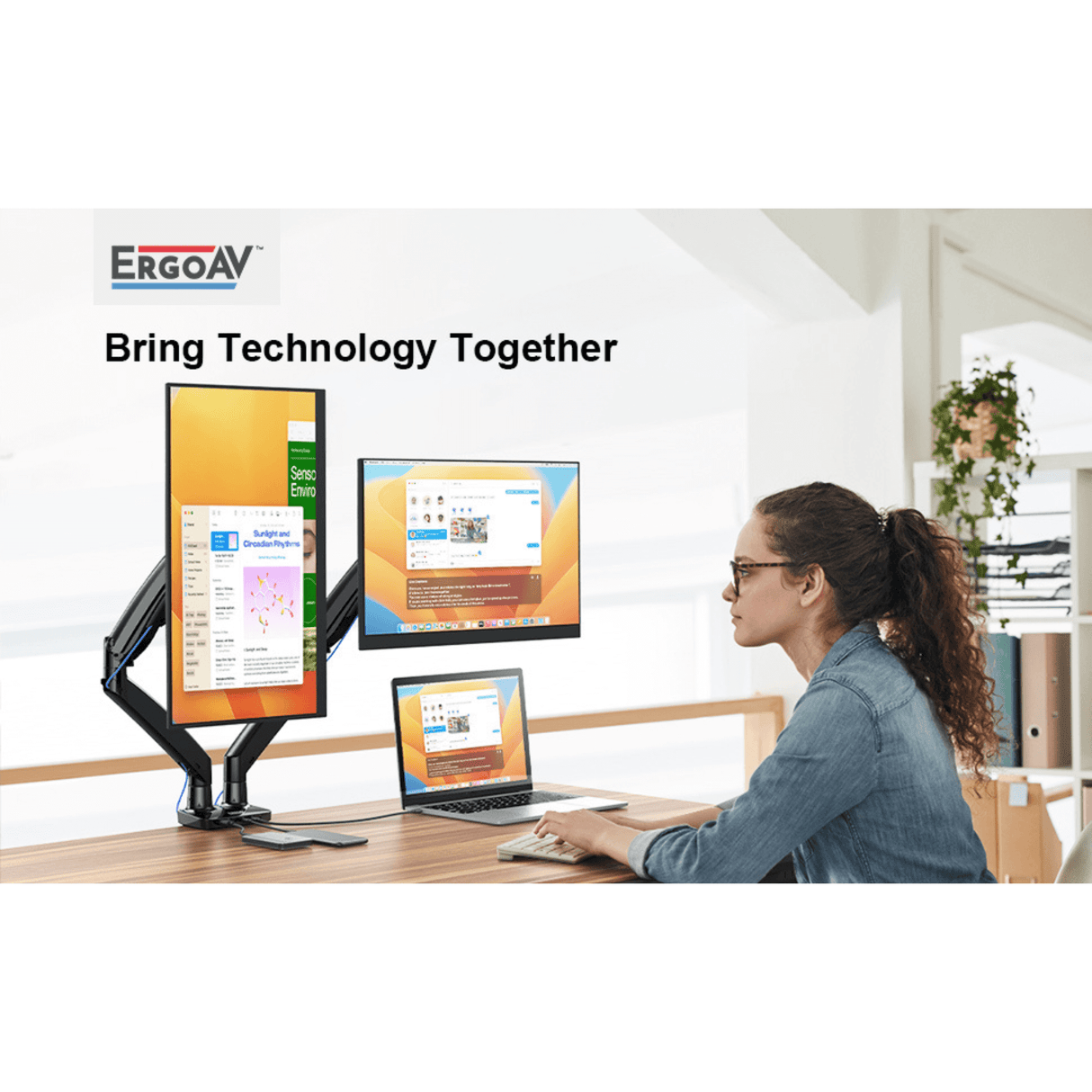 ErgoAV ErgoLink Motion Desk Mount for Dual Monitors up to 34" and 22 lbs