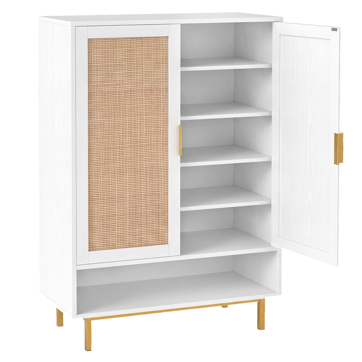 6-Tier Tall Shoe Cabinet with Double Doors