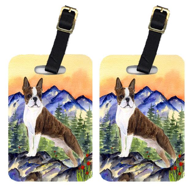 Boston Terrier Luggage Tags – Set of 2 Durable Bag Tags with Straps