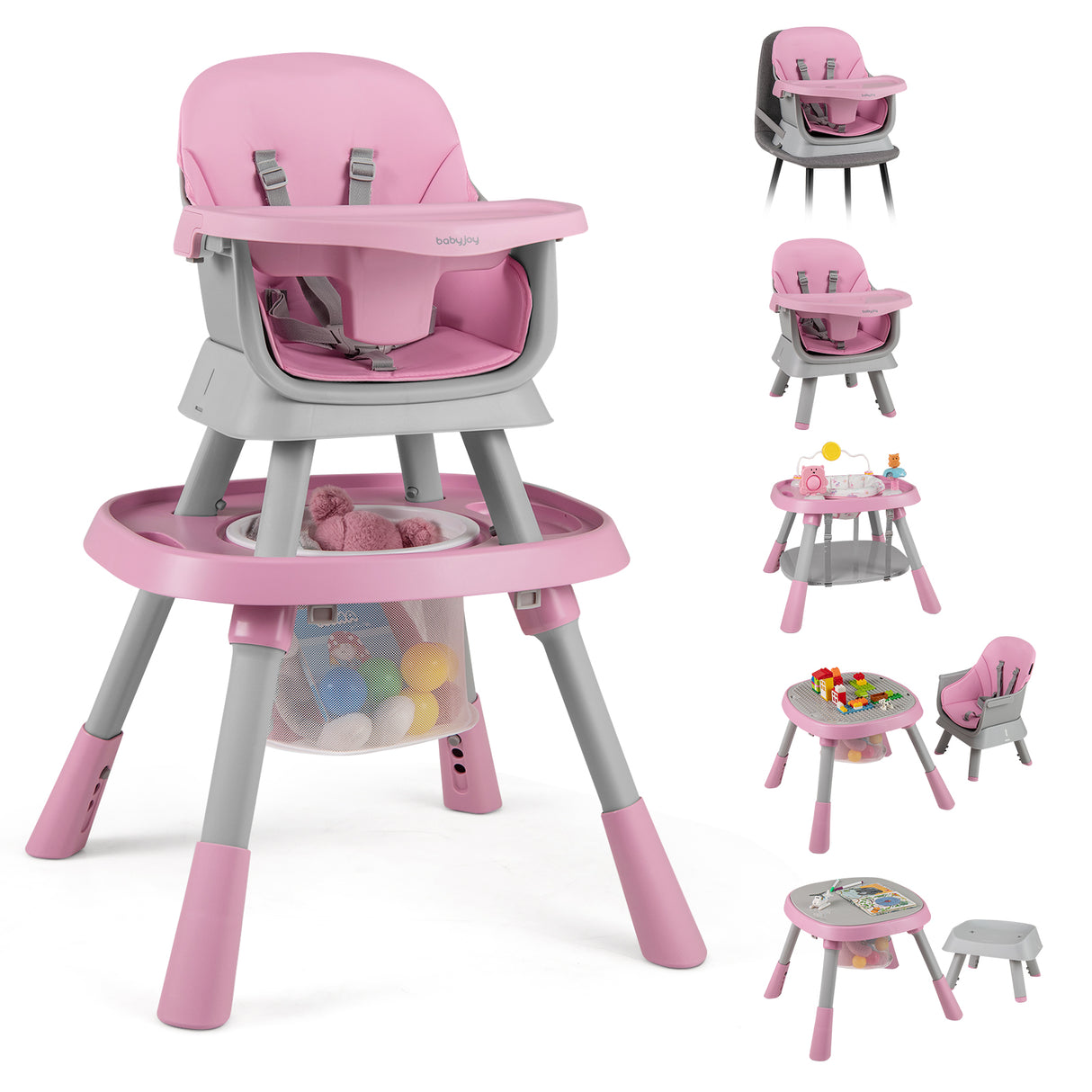 16-in-1 Baby High Chair with Activity Center and Booster Seat for Babies and Toddlers