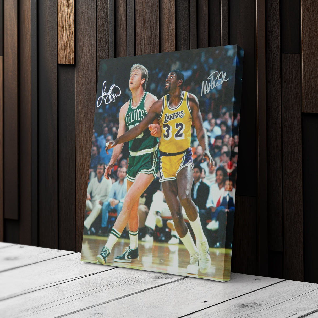 Larry Bird & Magic Johnson Canvas – Lakers vs Celtics Wall Art Print