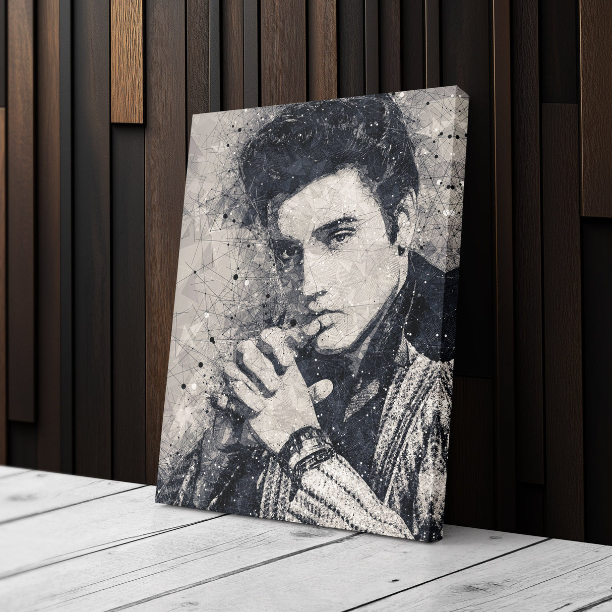 Elvis Presley Canvas – Geometric Music Wall Art Gift for Rock & Roll Fans