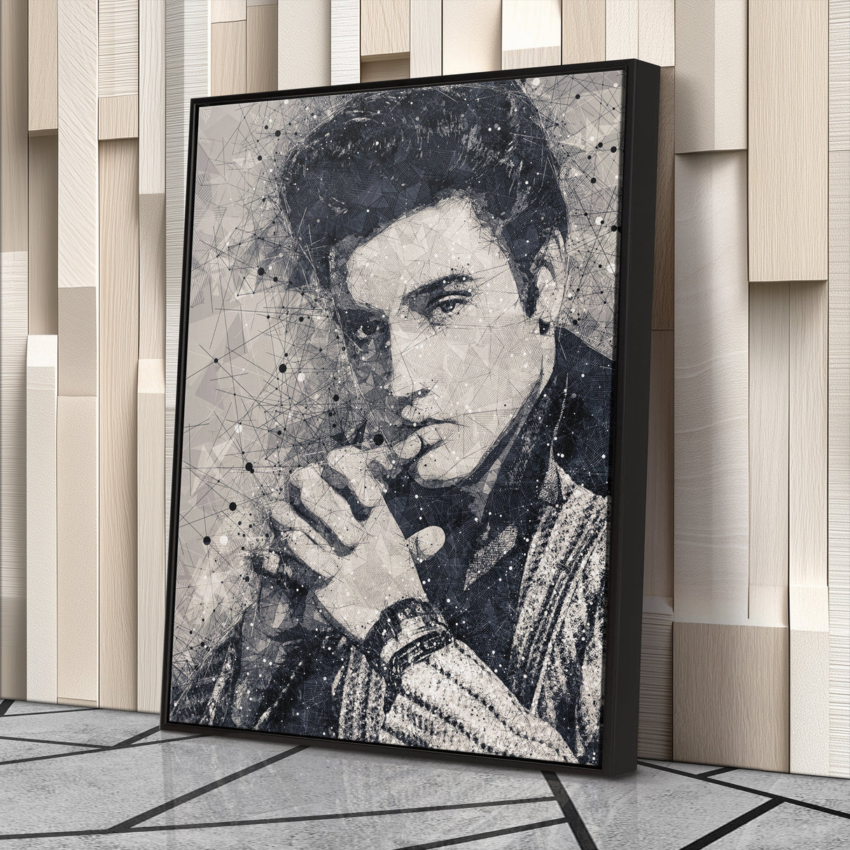 Elvis Presley Canvas – Geometric Music Wall Art Gift for Rock & Roll Fans