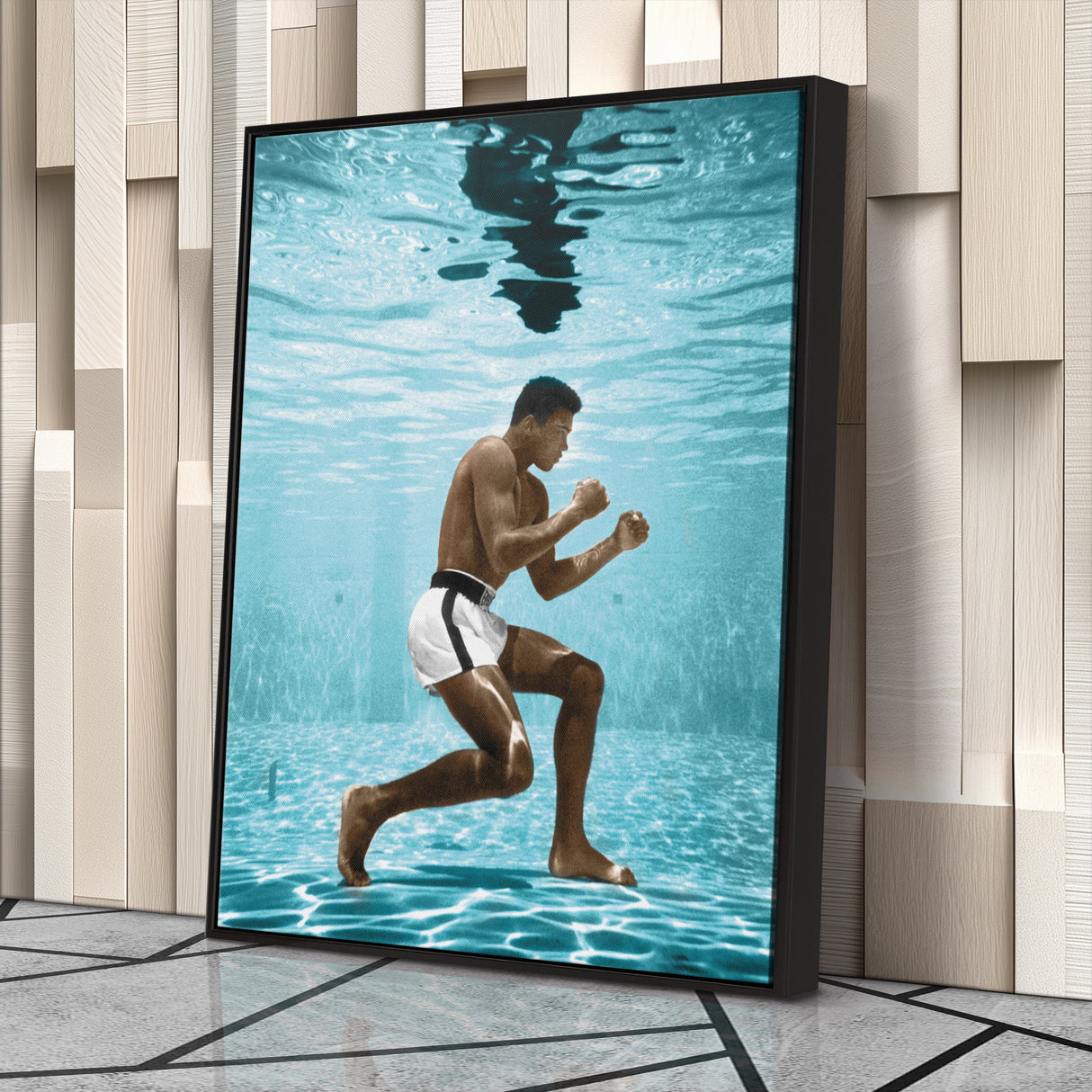 Muhammad Ali Underwater Canvas – Boxing Wall Art for Home Decor