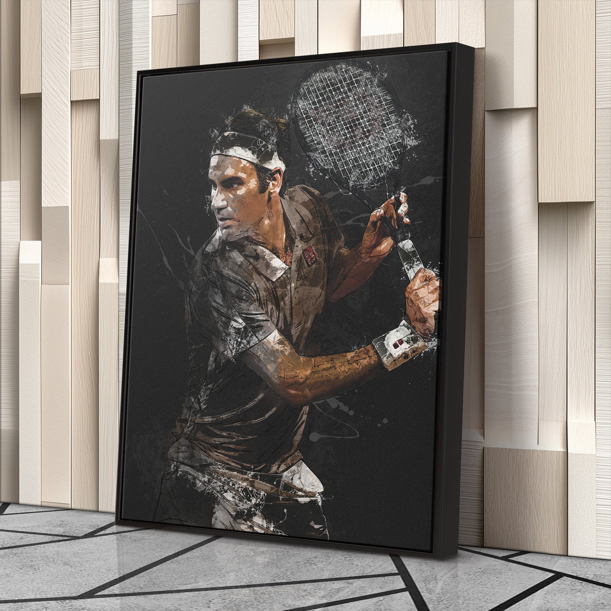 Roger Federer Canvas Print – Iconic Tennis Wall Art for Man Cave or Home