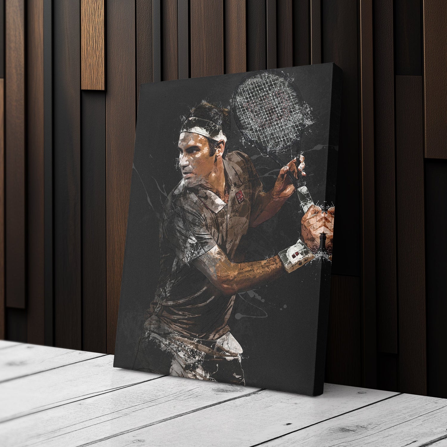 Roger Federer Canvas Print – Iconic Tennis Wall Art for Man Cave or Home