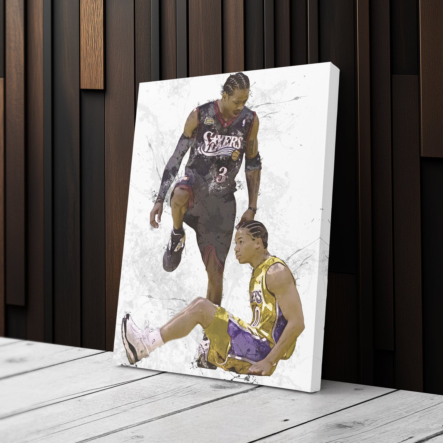 Allen Iverson Step Over Canvas Wall Art – NBA Legend for Man Cave