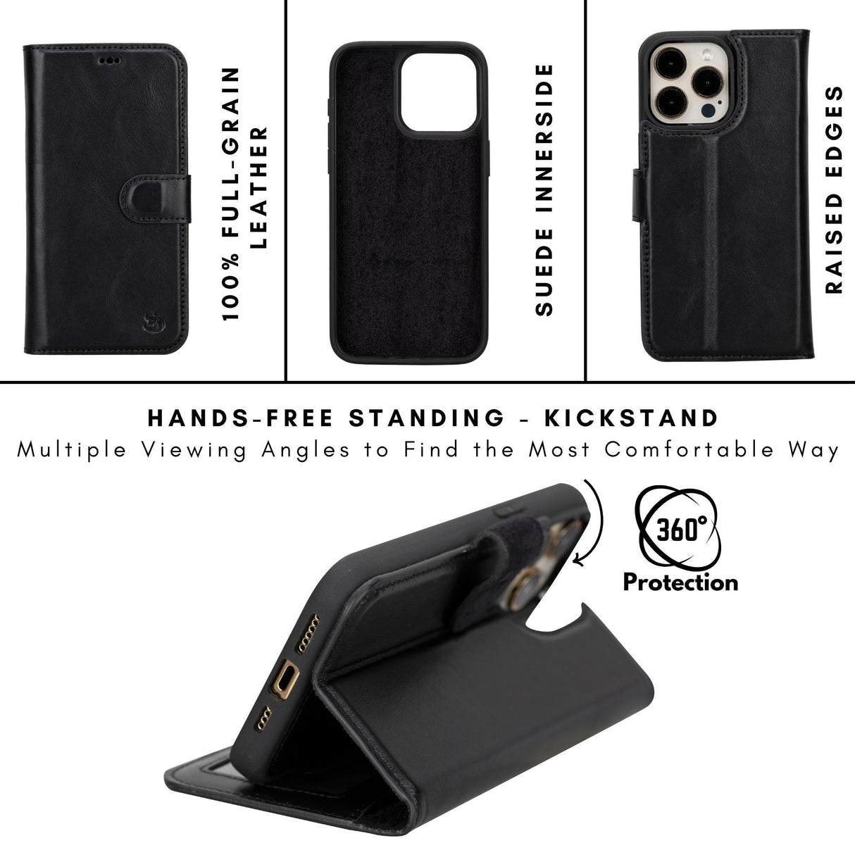 Casper iPhone 14 Series Detachable Leather Wallet Case