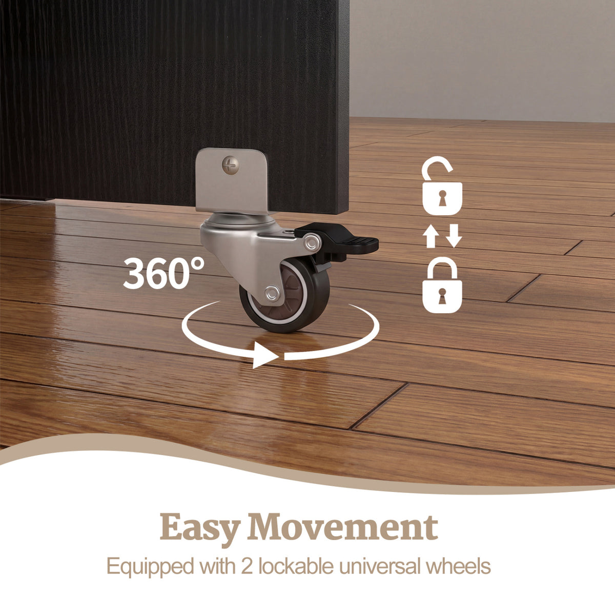Farmhouse Extendable Wooden Dinner Table with Lockable Wheels