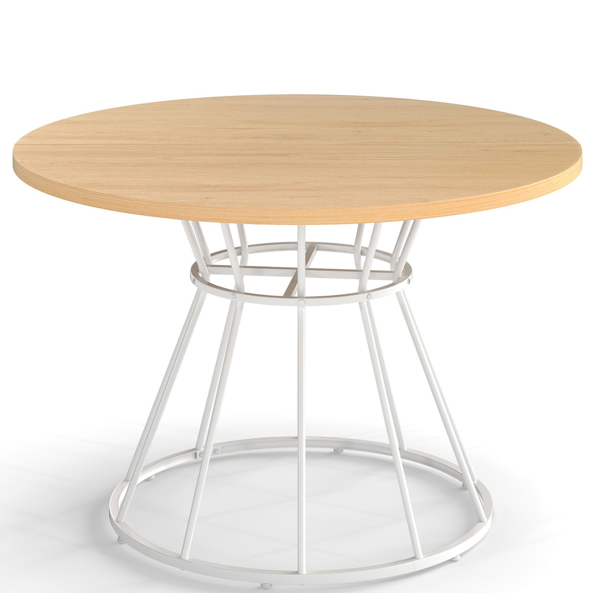 Round Dining Table for 4 Farmhouse Kitchen Table with Wooden Tabletop