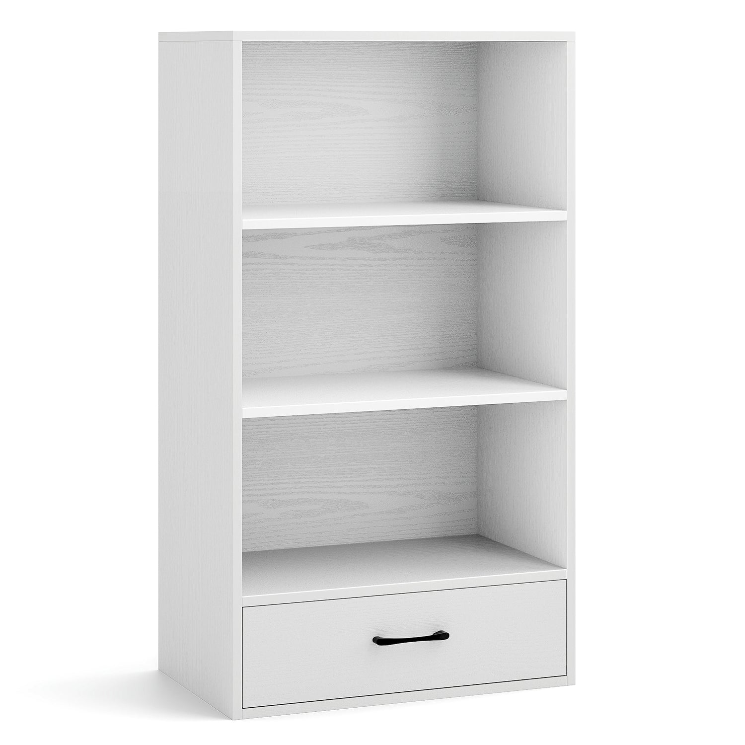 48 Inch Tall 4 Tiers Wood Bookcase with Drawer