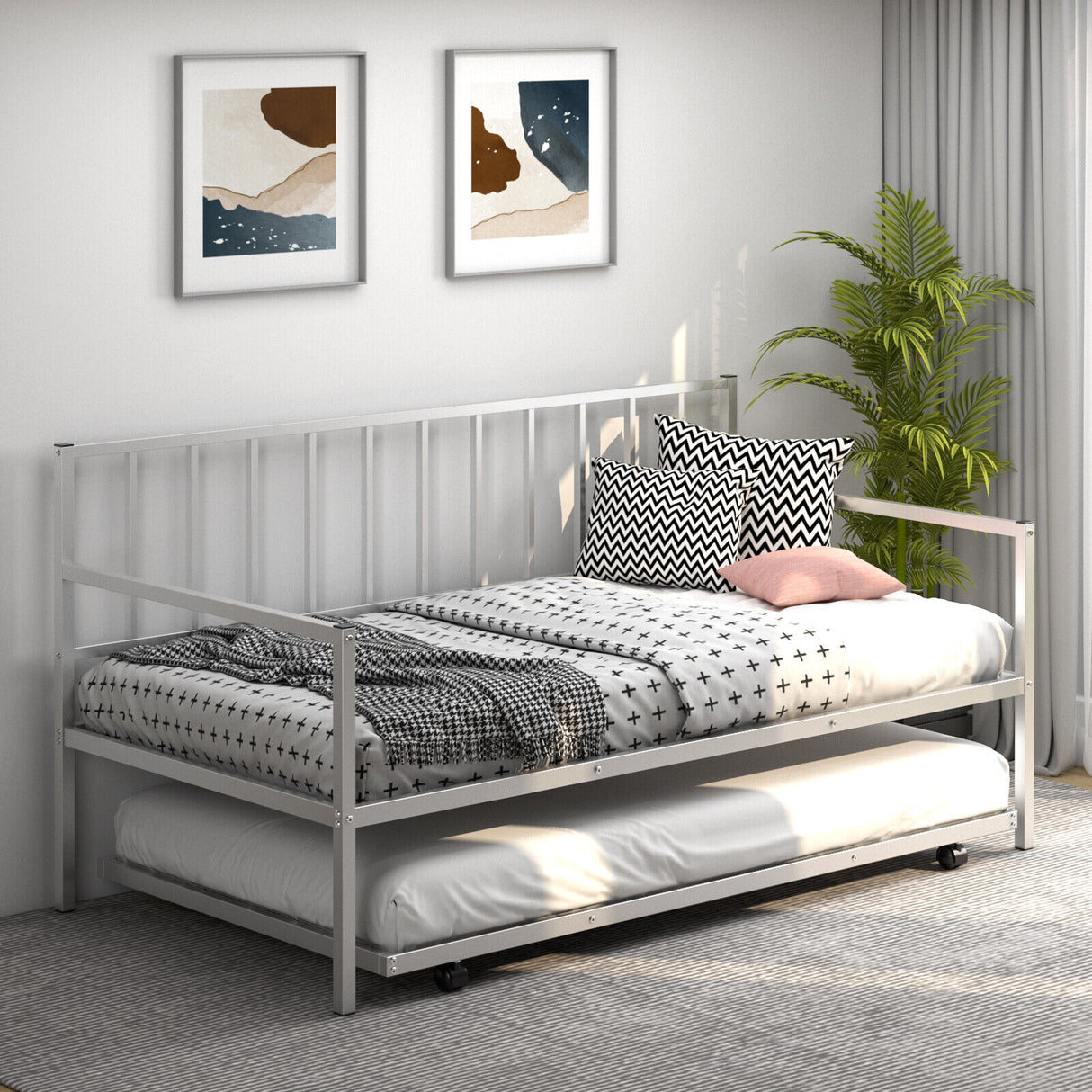 Twin Size Daybed and Trundle Frame Set Trundle Bedframe