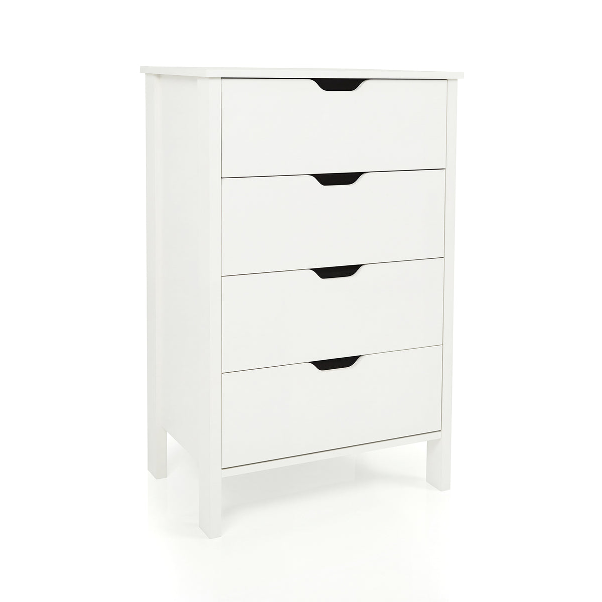 4-Drawer Dresser Wooden Nightstand with Anti-Tipping Kits-White