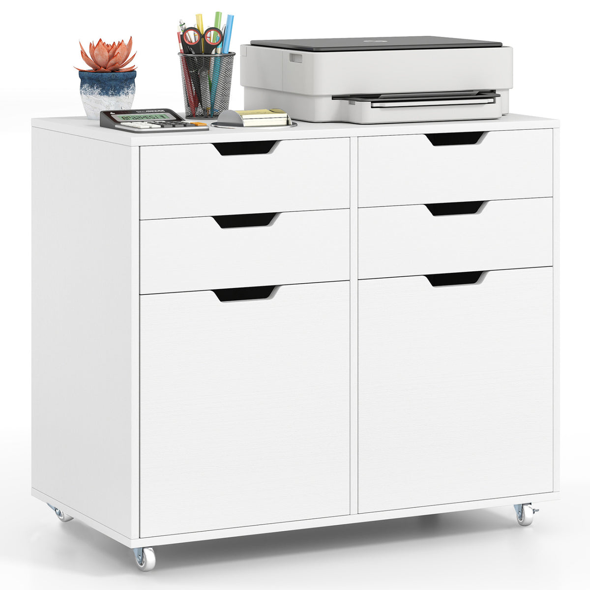 4 Drawer File Cabinet with Wheels for Home Office Organization