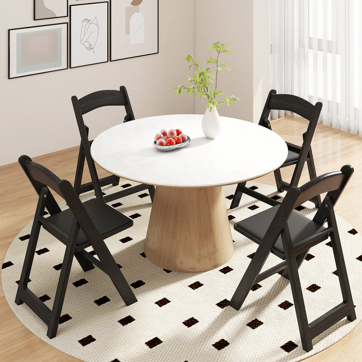 4 Pack Resin Folding Chairs with Padded Seat