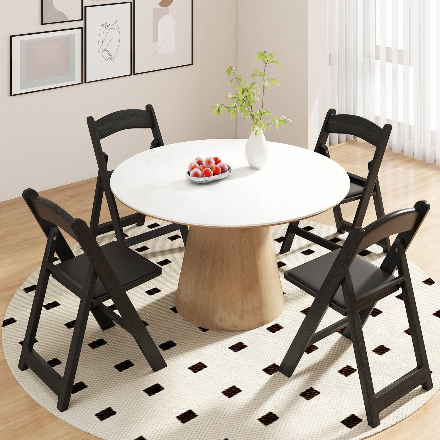 4 Pack Resin Folding Chairs with Padded Seat